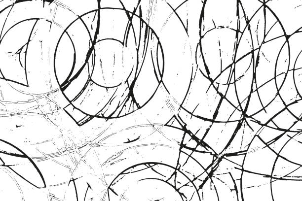 Grunge overlay layer. Abstract black and white vector background. Monochrome vintage surface with dirty pattern in circles, cracks, spots, dots. Grunge overlay layer. Abstract black and white vector background. Monochrome vintage surface with dirty pattern in circles, cracks, spots, dots. Black isolated on white background. постер stock illustrations