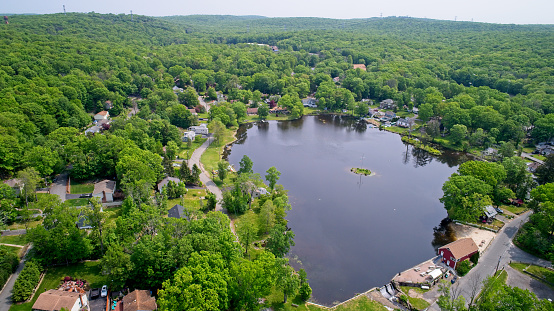 Small rural lake front community in western New Jersey