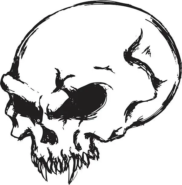 Vector illustration of Dark Skull