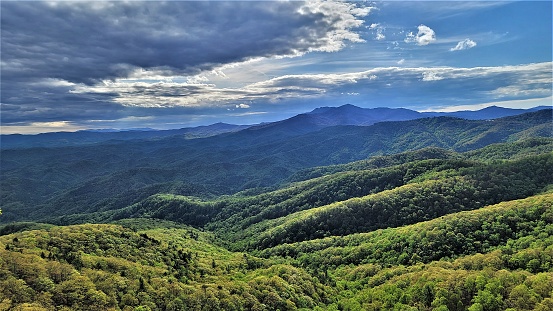 Majestic view of the great Blue Ridge Valley from Blowing Rock, North Carolina.