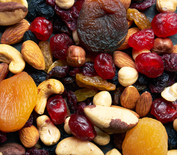 istock Set of nuts and dried fruits 1493616963