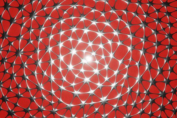 istock Red background breathing cells 3d render disco background. Vj loop kaleidoscope futuristic texture 1493618774