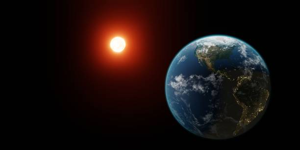 istock Beautiful 3d earth planet on black background 3d render. World planet satellite, Stars, nebula and galaxy. Concept of climate change, dark night, cities lights, sunrise. Sunrise from outer space 1493618816
