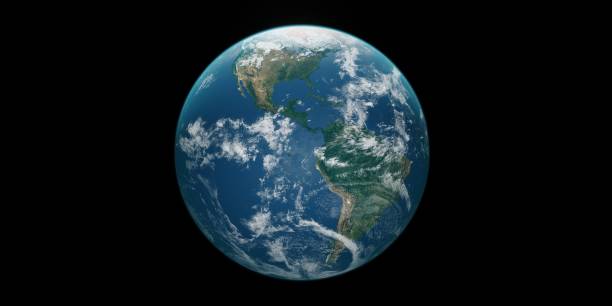 istock Beautiful 3d earth planet on black background 3d render. Concept of climate change, dark night, cities lights, sunrise. World planet satellite, Stars, nebula and galaxy. Sunrise from outer space 1493618825