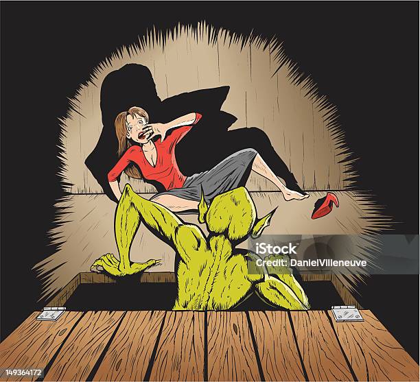 It Came From The Basement Stock Illustration - Download Image Now - Trap Door, Cartoon, Gargoyle