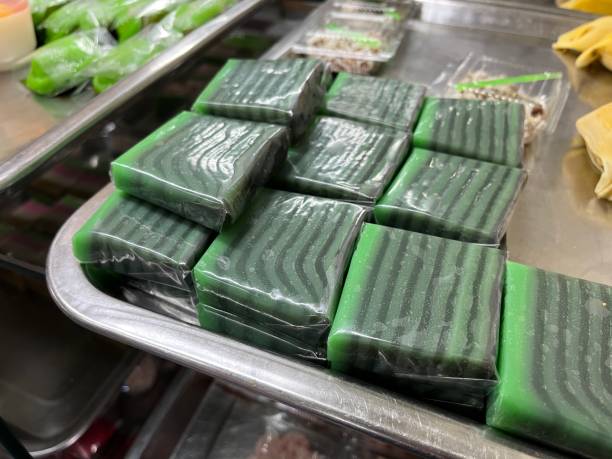 istock Sticky layer cake made from rice flour and pandan leaves 1493647618