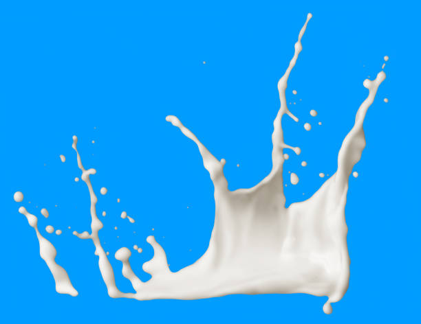 istock Milk Splash on Blue background, easy to use 1493649703