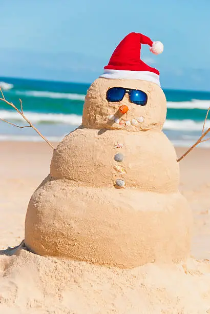 Photo of Happy Snowman Enjoying The Sun & Sea