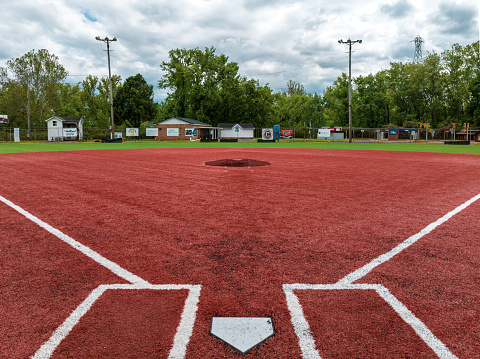 Aerial drone view of the Charleston Central Baseball Field located in Charleston, WV near the North Charleston Recreation Center.