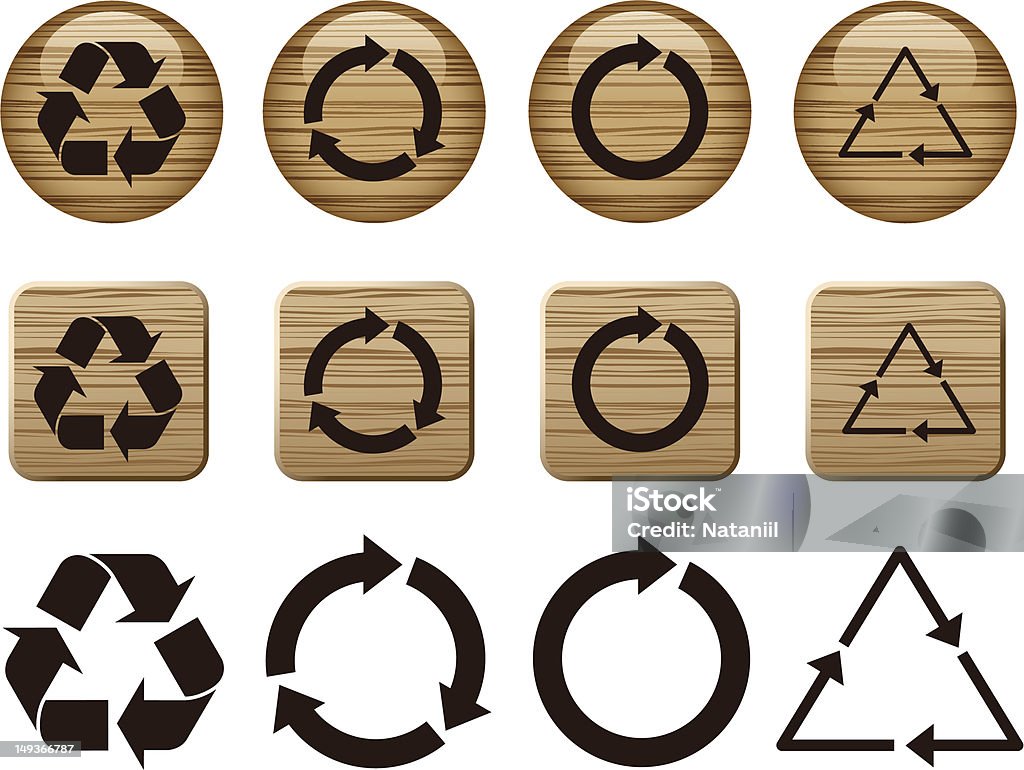 Recycler icônes de - clipart vectoriel de Cercle libre de droits