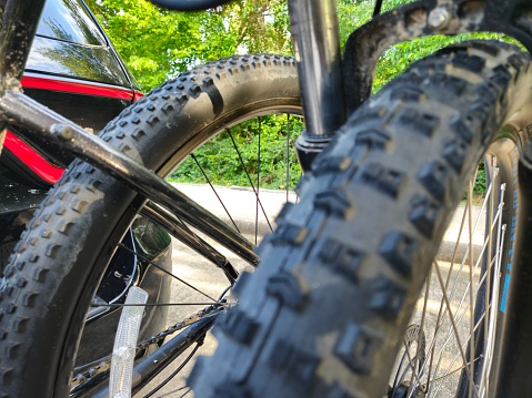 Close-Up of Two Bicycles On Back Of Vehicle