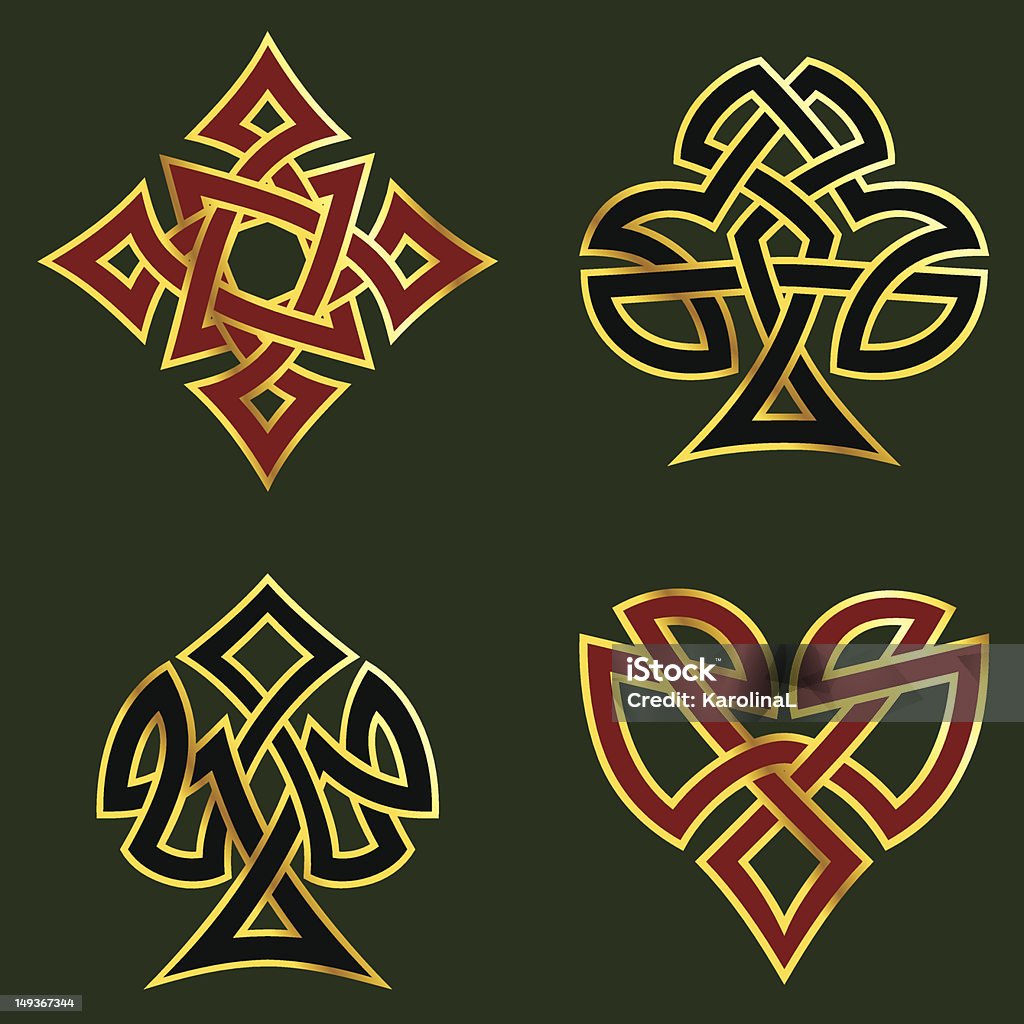 Knotwork cartão fatos - Royalty-free Estilo celta arte vetorial