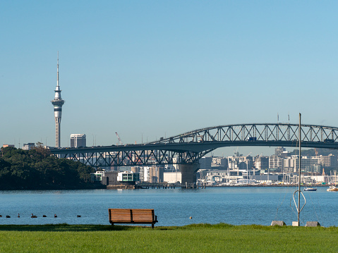 Auckland Sky Tower and Harbour Bridge