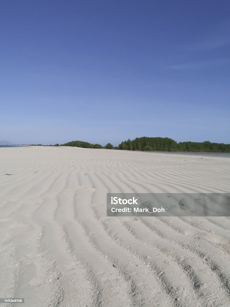 Ripples in the sand with a clear blue sky Ripples in the sand with a clear blue sky and Mangrove forest in the background. Honda bay, Philippines, Asia. Asia Stock Photo