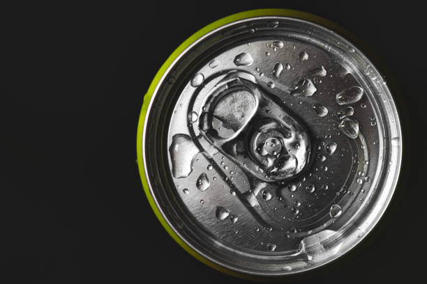 istock Aluminum can of beverage covered with water drops 1493685070