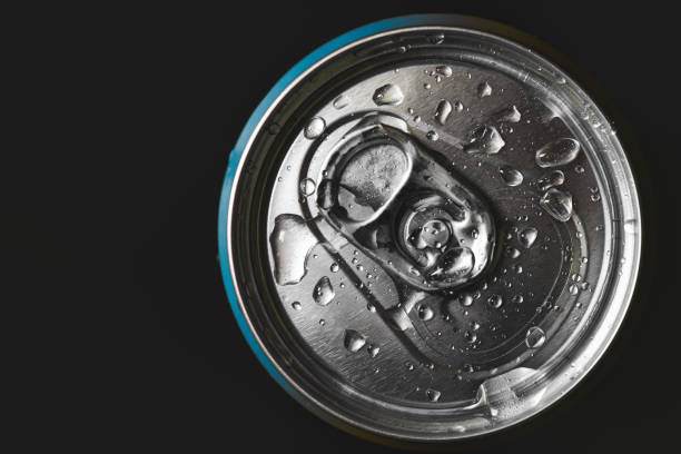 istock Aluminum can of beverage covered with water drops 1493685084