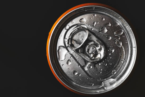 istock Aluminum can of beverage covered with water drops 1493685097