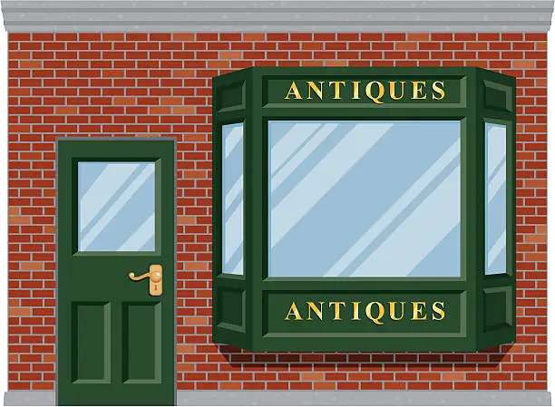 Vector illustration of Antiques Shop