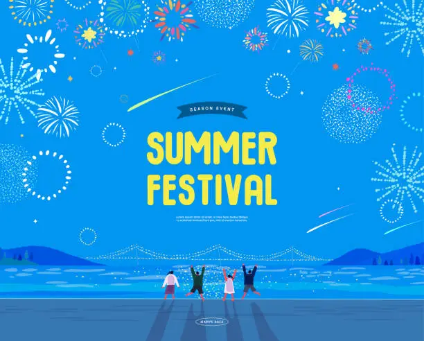 Vector illustration of summer holidays vacation