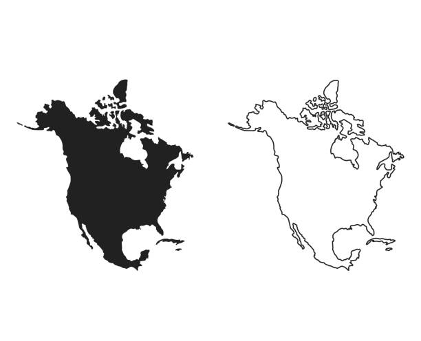 illustrations, cliparts, dessins animés et icônes de carte de l'amérique du nord - amérique du nord