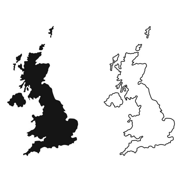 mapa wielkiej brytanii - flag welsh flag northern ireland flag republic of ireland stock illustrations