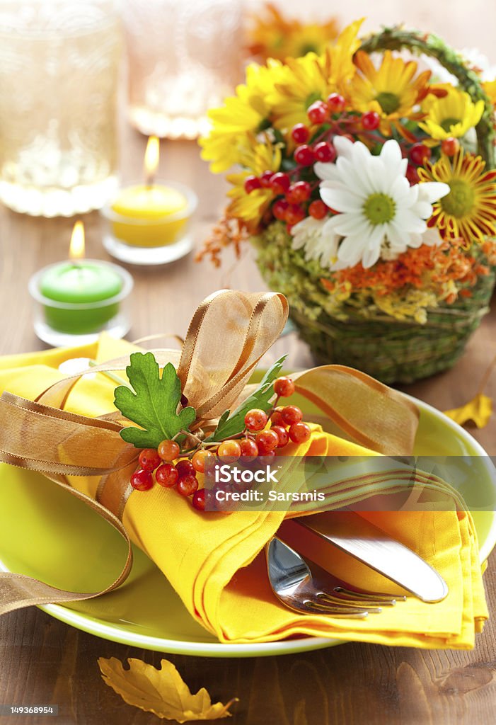 Herbstlichen Gedeck - Lizenzfrei Blume Stock-Foto