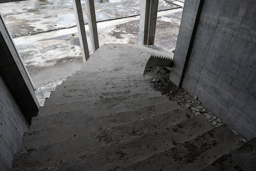 Stairs in unfinished commercial buildings