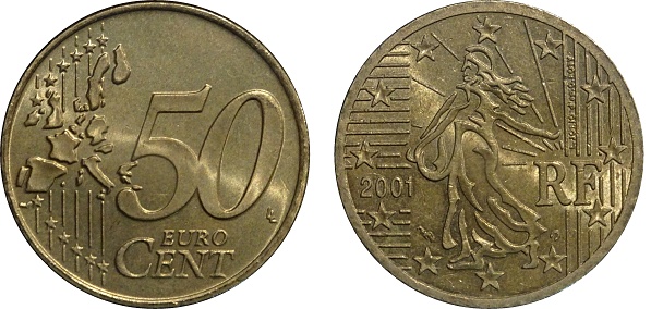 old 500 yen coin on white background