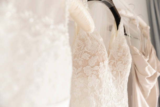 istock Wedding dress close up 1493694350