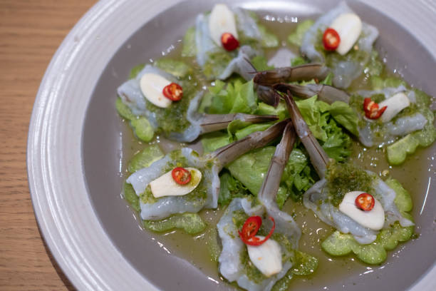 istock Raw Shrimp in Fish Sauce served on plate. Thai food 1493696203