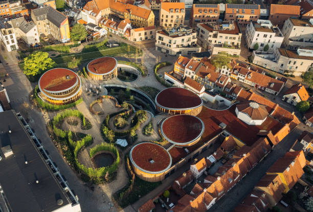 istock Aerial drone view of Odense city 1493697953