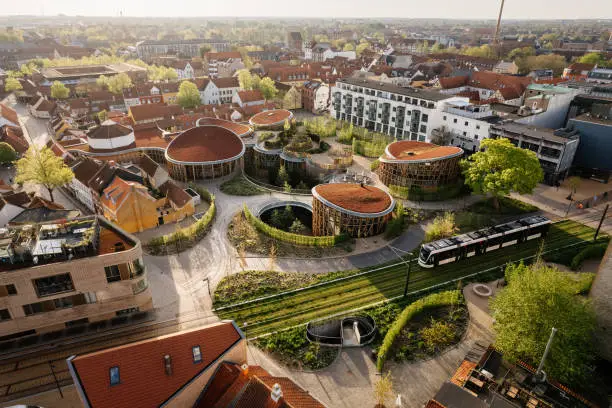 Photo of Aerial drone view of Odense city