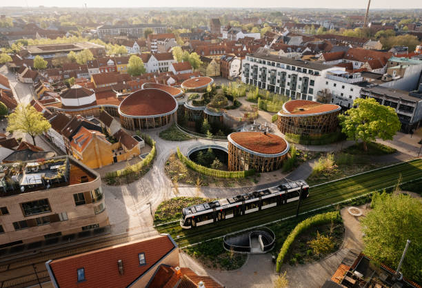 istock Aerial drone view of Odense city 1493697963