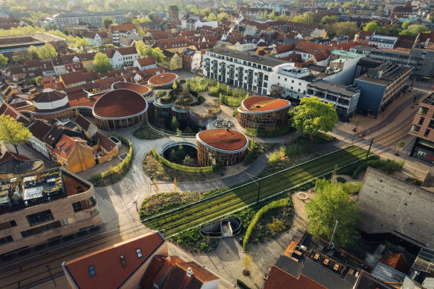 istock Aerial drone view of Odense city 1493697964