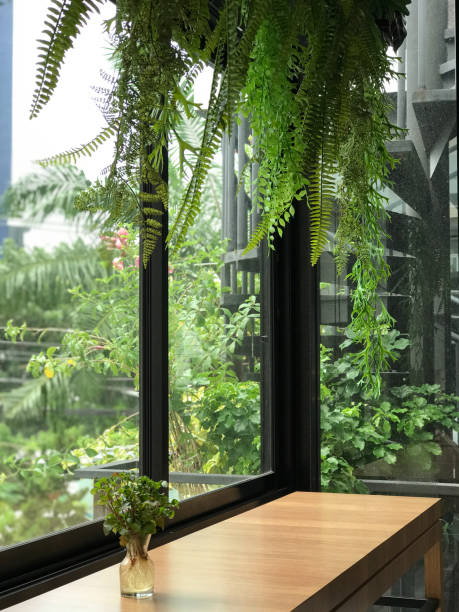 istock A minimal wooden table placed by a large glass window 1493699299