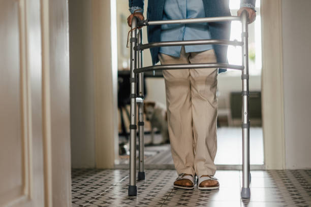 istock Low section of senior woman with walker. 1493707449