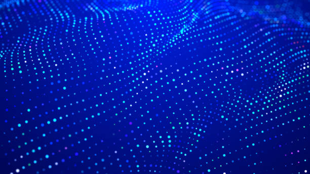 istock Abstract wave of many points. Futuristic background illustration. Dust particles. 3d rendering 1493710301