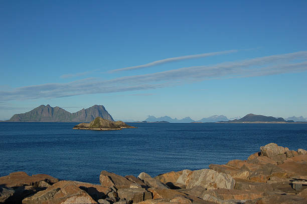 Idyllic view of Lofoten, Norway stock photo