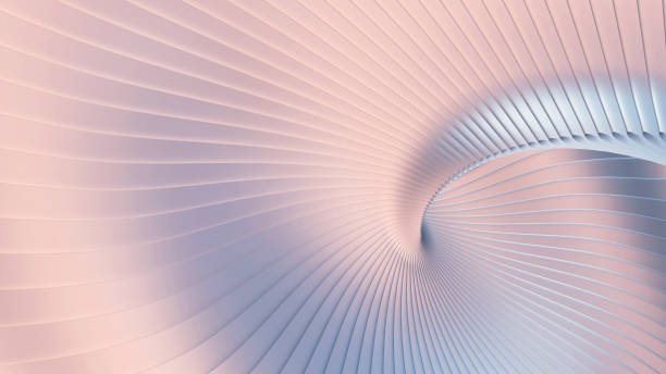 istock Abstract background, 3d pearl color wavy stripes pattern, interesting spiral architectural wallpaper, 3D render illustration. 1493719181