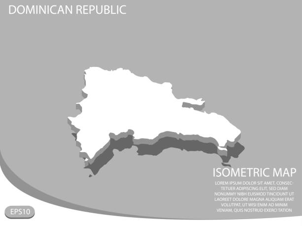 white isometric map of Dominican Republic elements gray
 background for concept map easy to edit and customize. eps 10 white isometric map of Dominican Republic elements gray
 background for concept map easy to edit and customize. eps 10 dominican republic map stock illustrations