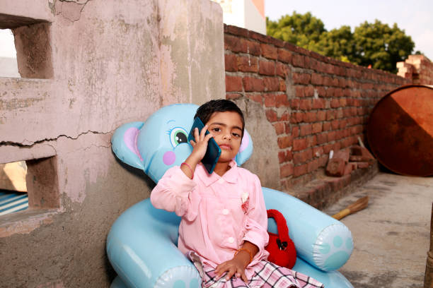 Child talking on the mobile phone