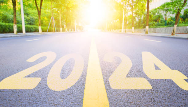 istock The straight highway surface is written with 2024. 1493726466