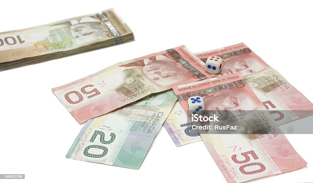 Nota de Dólar Canadiano com dados - Royalty-free Lavagem de Dinheiro Foto de stock