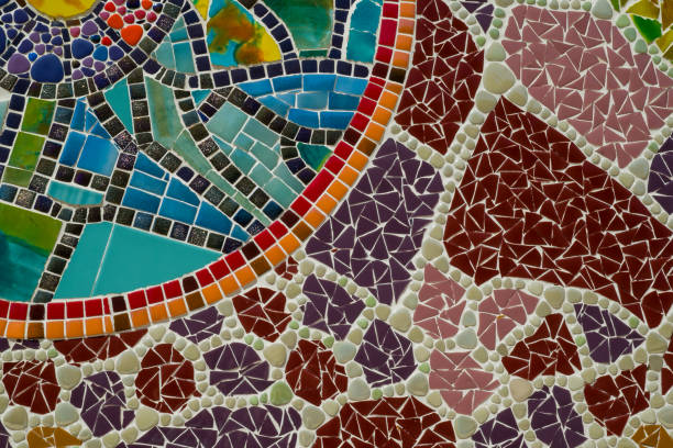 istock Abstract colourful tiles mosaic wall for background 1493729038
