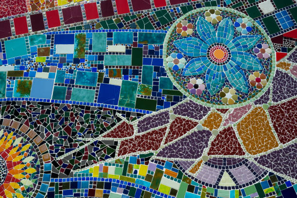 istock Abstract colourful tiles mosaic wall for background 1493729137