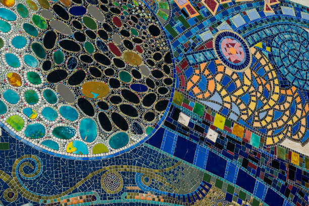 istock Abstract colourful tiles mosaic wall for background 1493729182