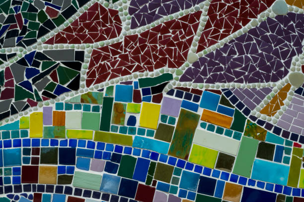 istock Abstract colourful tiles mosaic wall for background 1493729207