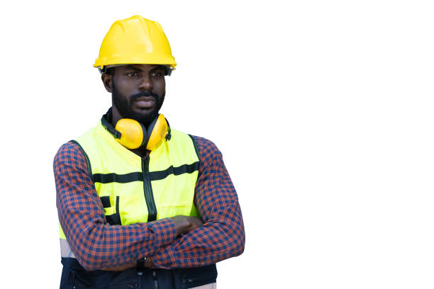 istock African Black engineer worker confident arm folded standing isolated on white background 1493729643