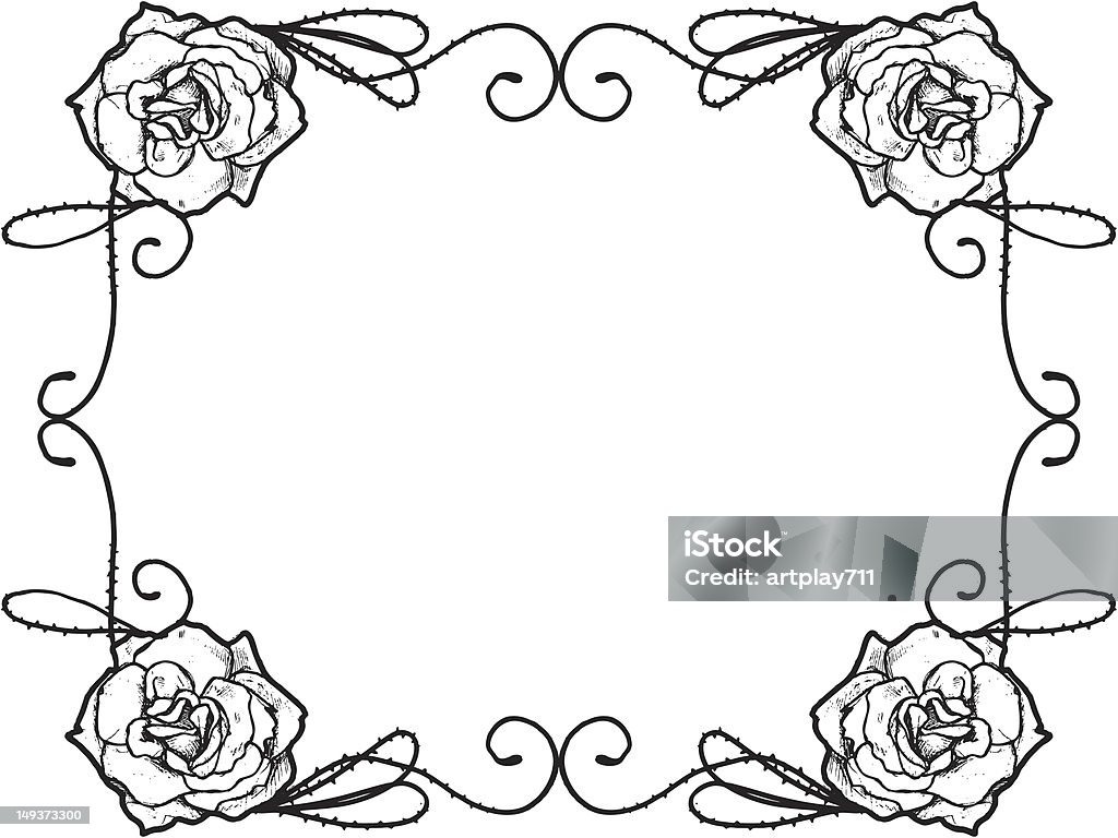 Rose Border Stock Illustration - Download Image Now - Frame - Border, Rose  - Flower, Thorn - Istock