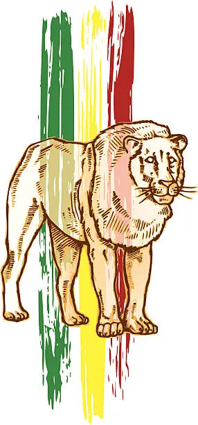 Vector illustration of Rasta Lion